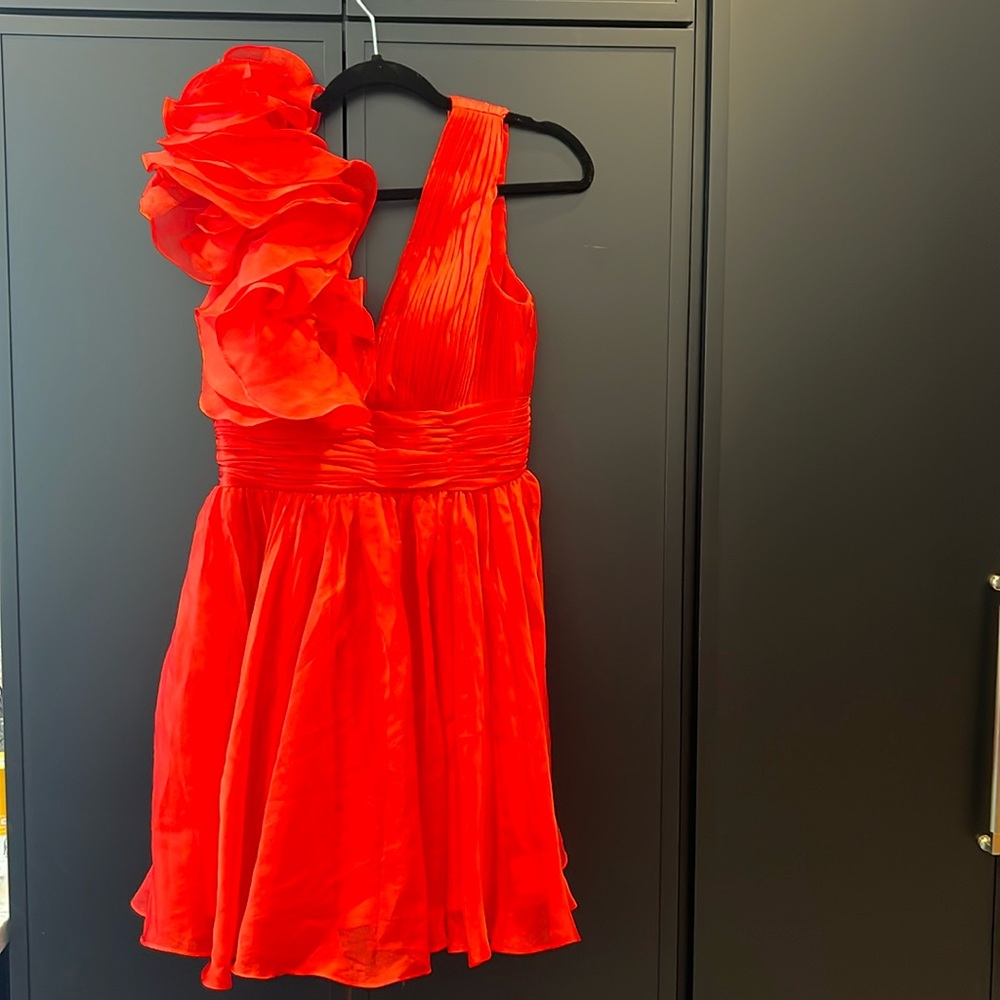 New Mac Duggal red party ruffle mini dress - Size 6 - Picture 3 of 9
